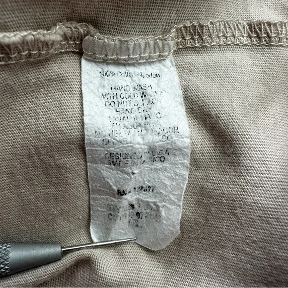 Tres Bien Go Climb A Cactus Shirt 100% Cotton Women's Size Petite Large Tan - Picture 8 of 9